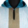 Load image into Gallery viewer, Lugulme - Lightweight Baby Alpaca Fringed Hooded Poncho - Beige/Turquoise - Unisex