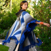 Load image into Gallery viewer, Pujili - Lightweight Baby Alpaca Fringed Hooded Poncho - Blue - Unisex