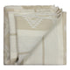 Huambalo - Heavy and Thick Extra Large Llama wool artisanal handwoven Blanket - Sand / Ivory - Aztec Pattern