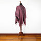 Guayllabamba - Lightweight Fine Alpaca Wool UNISEX Ruana Cape Poncho/Shawl - Rose Pink with authentic black pattern