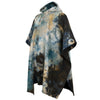 Lubushcu - Llama Wool Unisex South American Handwoven Hooded Poncho - smoke camo abstract pattern