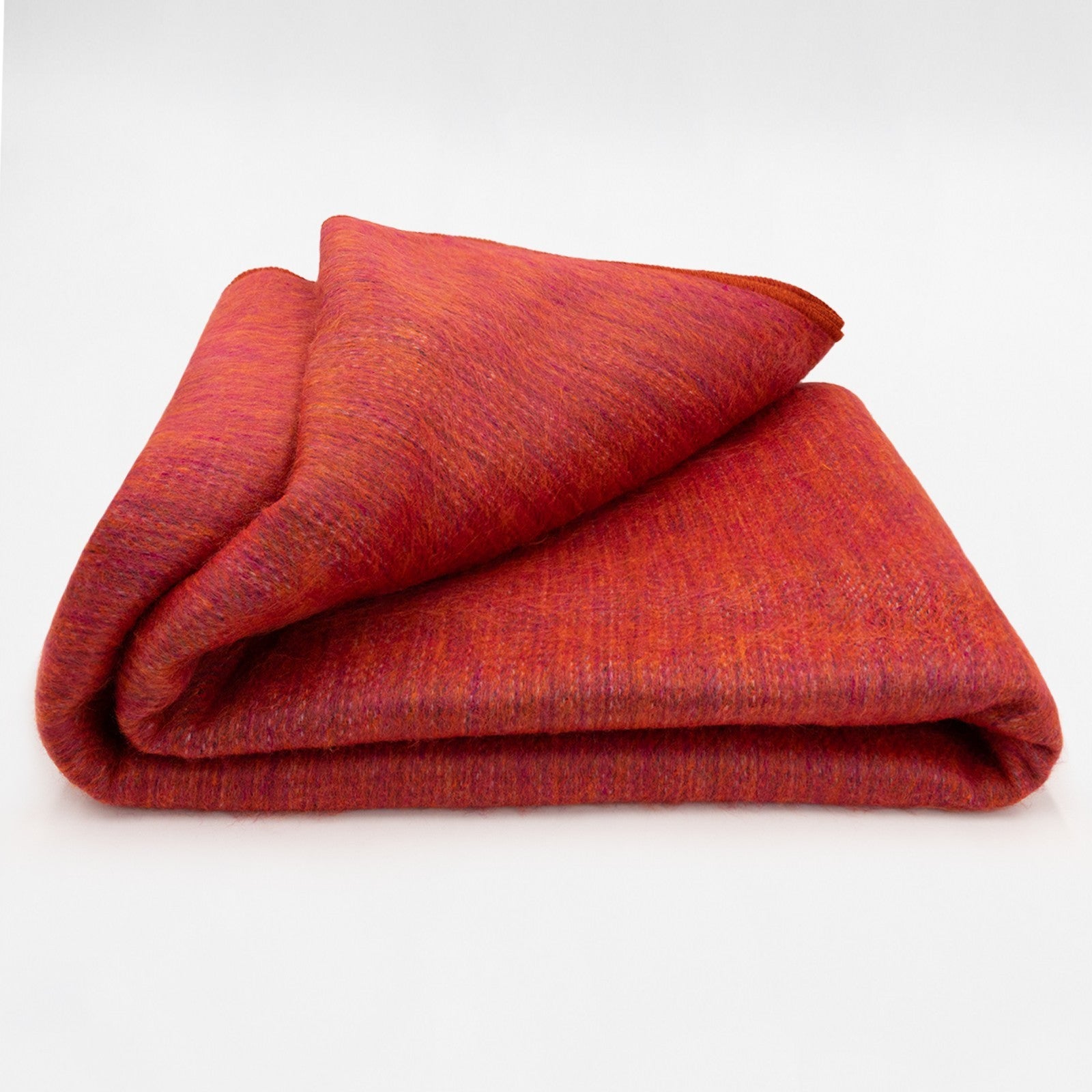 Kuyana - Double Density Baby Alpaca Wool Throw Blanket / Sofa Cover - Queen 94 x 65 - Fiery Red