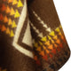 Quilajalo - Baby Alpaca Wool Unisex Hooded Poncho Pullover - Brown Aztec Pattern - S-XXL