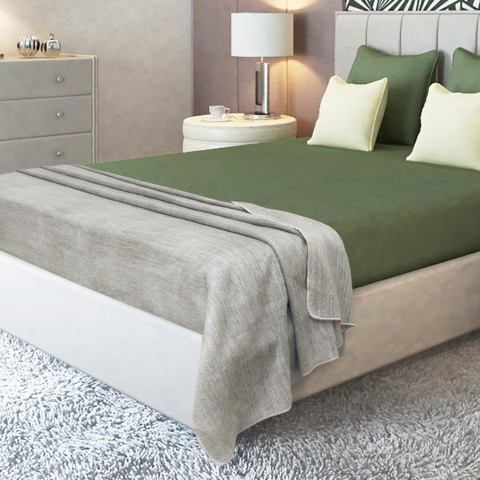 Guaranda - Double Density Baby Alpaca Wool Throw Blanket / Sofa Cover - Queen 94 x 65 - Silver Gray