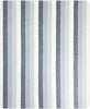 A fabric pattern featuring alternating vertical blue and white stripes, creating a simple, repetitive design. The stripes vary slightly in texture, enhancing visual interest.