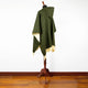 Llangahua - Baby Alpaca wool Hooded Unisex Poncho S-XXL - Solid pattern - Olive Green
