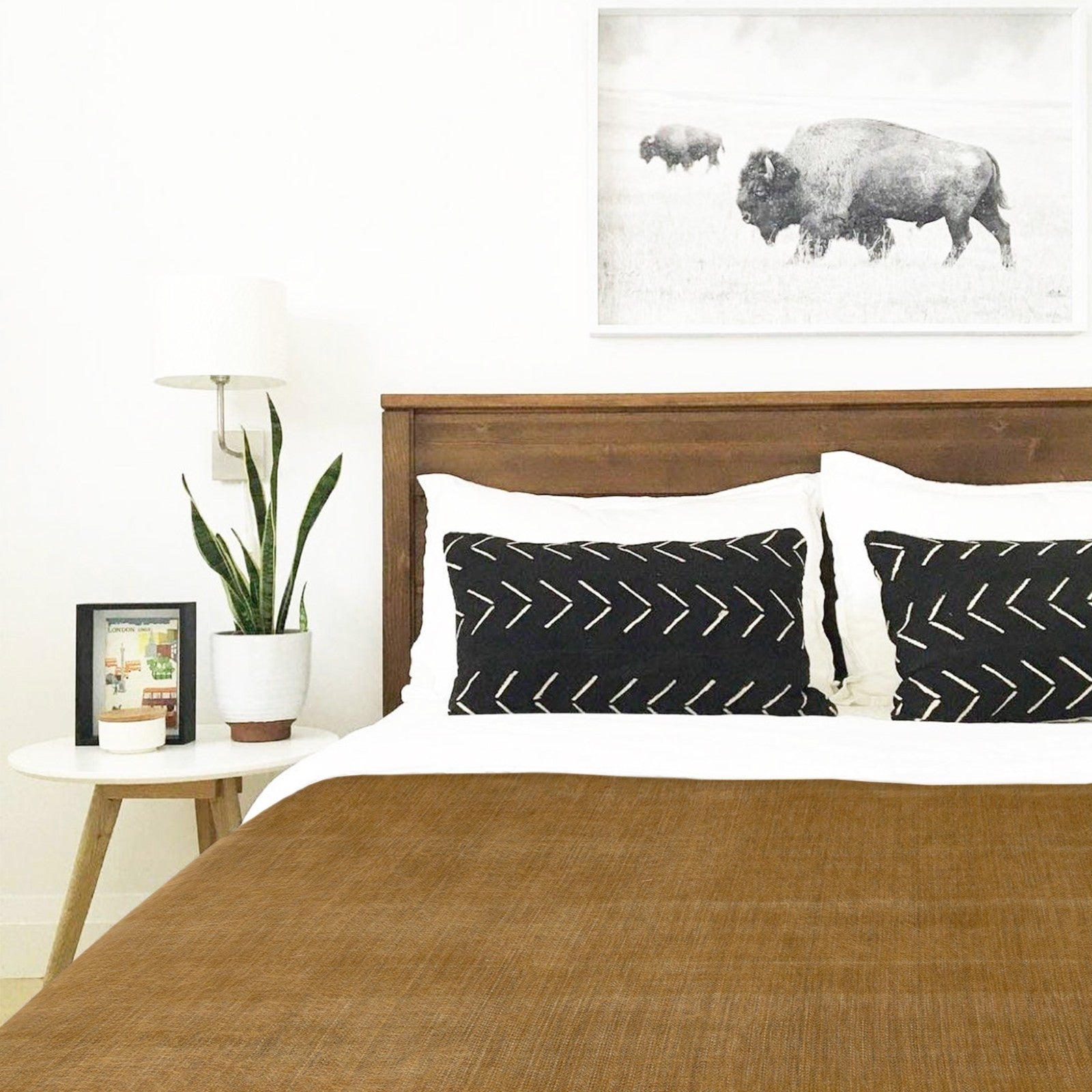 Chilintomo - Double Density Baby Alpaca Wool Throw Blanket / Sofa Cover - Queen 94 x 65 - camel gold