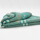 Chugchilan - Heavy and Thick Extra Large Llama wool artisanal handwoven Blanket - Turquoise/Sand - Aztec Pattern