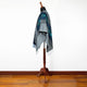 Achupallas - Lightweight Fine Alpaca Wool UNISEX Ruana Cape Poncho/Shawl - Gray with authentic blue pattern