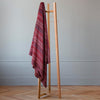 Puruhua - Baby Alpaca Wool Throw Blanket / Sofa Cover - Queen 96 x 67 in - Multicolor Striped In Burgundy & Earthy Tones