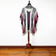 Salasaca - Lightweight Baby Alpaca Fringed Hooded Poncho - Ivory, Gray, Pink & Plum - Unisex