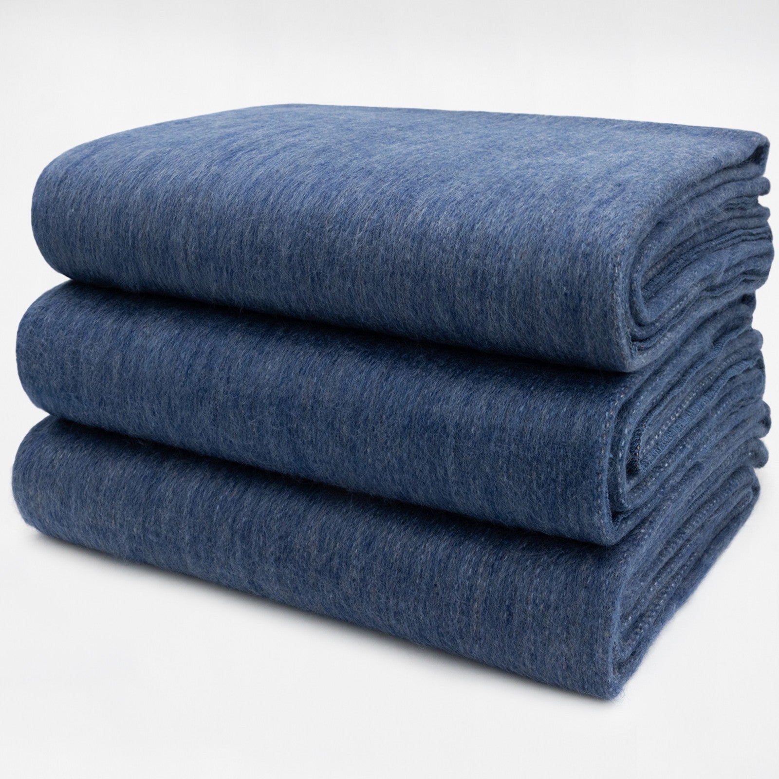 Kallari - Double Density Baby Alpaca Wool Throw Blanket / Sofa Cover - Queen 94 x 65 - Indigo Blue