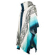 Punin – Lightweight Alpaca Blend High-Collar Poncho – Turquoise & Blue – Unisex