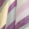 Saraguro - Baby Alpaca Wool Throw Blanket / Sofa Cover - Queen 96 x 67 in - Multicolor Striped in Plum, Lavender, Ivory, and Grey