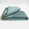 Tulabug - Baby Alpaca Wool Throw Blanket / Sofa Cover - Queen 97 x 65 in - Multicolor Striped in Aqua blue, Slate & Sand Tones