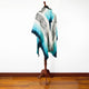Punin – Lightweight Alpaca Blend High-Collar Poncho – Turquoise & Blue – Unisex