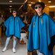 Pucara - Lightweight Baby Alpaca Hooded Cape Poncho - Blue - Unisex