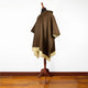 Tigua - Baby Alpaca wool Hooded Unisex Poncho S-XXL - Solid pattern - Earth Brown