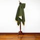 Llangahua - Baby Alpaca wool Hooded Unisex Poncho S-XXL - Solid pattern - Olive Green