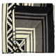 Ilapo – XL PLUS Baby Alpaca Blanket, Reversible Aztec Stripe Pattern | 102x83 in | Black Gray Cream
