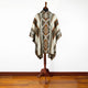 Nunka - Llama Wool Unisex South American Handwoven Thick Hooded Poncho - Andean pattern - natural colours