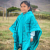 Kids poncho bright blue