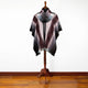 Zhinay – Lightweight Alpaca Blend High-Collar Poncho – Burgundy & Gray – Unisex