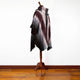Zhinay – Lightweight Alpaca Blend High-Collar Poncho – Burgundy & Gray – Unisex