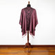 Guayllabamba - Lightweight Fine Alpaca Wool UNISEX Ruana Cape Poncho/Shawl - Rose Pink with authentic black pattern