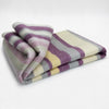 Saraguro - Baby Alpaca Wool Throw Blanket / Sofa Cover - Queen 96 x 67 in - Multicolor Striped in Plum, Lavender, Ivory, and Grey