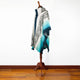 Punin – Lightweight Alpaca Blend High-Collar Poncho – Turquoise & Blue – Unisex