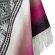 Salasaca - Lightweight Baby Alpaca Fringed Hooded Poncho - Ivory, Gray, Pink & Plum - Unisex