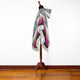 Salasaca - Lightweight Baby Alpaca Fringed Hooded Poncho - Ivory, Gray, Pink & Plum - Unisex