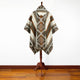 Nunka - Llama Wool Unisex South American Handwoven Thick Hooded Poncho - Andean pattern - natural colours
