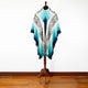 Punin – Lightweight Alpaca Blend High-Collar Poncho – Turquoise & Blue – Unisex