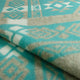 Chugchilan - Heavy and Thick Extra Large Llama wool artisanal handwoven Blanket - Turquoise/Sand - Aztec Pattern