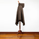 Chaska - 100% Llama Wool Handwoven Hooded Poncho – Earth Brown Pattern – Pocket - Unisex