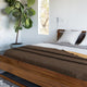 Yacupamba - Heavy and Thick Extra Large Reversible Llama wool artisanal handwoven Blanket - Solid Chocolate Brown