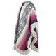 Salasaca - Lightweight Baby Alpaca Fringed Hooded Poncho - Ivory, Gray, Pink & Plum - Unisex