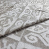 Tiwintza - Heavy and Thick Extra Large Llama wool artisanal handwoven Blanket - Ivory/Gray - Aztec Pattern