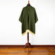 Llangahua - Baby Alpaca wool Hooded Unisex Poncho S-XXL - Solid pattern - Olive Green