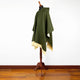 Llangahua - Baby Alpaca wool Hooded Unisex Poncho S-XXL - Solid pattern - Olive Green