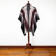 Zhinay – Lightweight Alpaca Blend High-Collar Poncho – Burgundy & Gray – Unisex