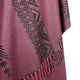 Guayllabamba - Lightweight Fine Alpaca Wool UNISEX Ruana Cape Poncho/Shawl - Rose Pink with authentic black pattern