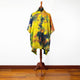 Cachiyacu - 100% Llama Wool Handwoven Hooded Poncho - Unisex - Yellow Abstract - pocket