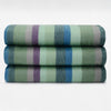Imbabura - Baby Alpaca Wool Throw Blanket / Sofa Cover - Queen 97 x 68 in - Ocean Blue/Lush Green