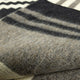 Ilapo – XL PLUS Baby Alpaca Blanket, Reversible Aztec Stripe Pattern | 102x83 in | Black Gray Cream