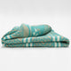 Chugchilan - Heavy and Thick Extra Large Llama wool artisanal handwoven Blanket - Turquoise/Sand - Aztec Pattern