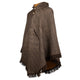 Chaska - 100% Llama Wool Handwoven Hooded Poncho – Earth Brown Pattern – Pocket - Unisex