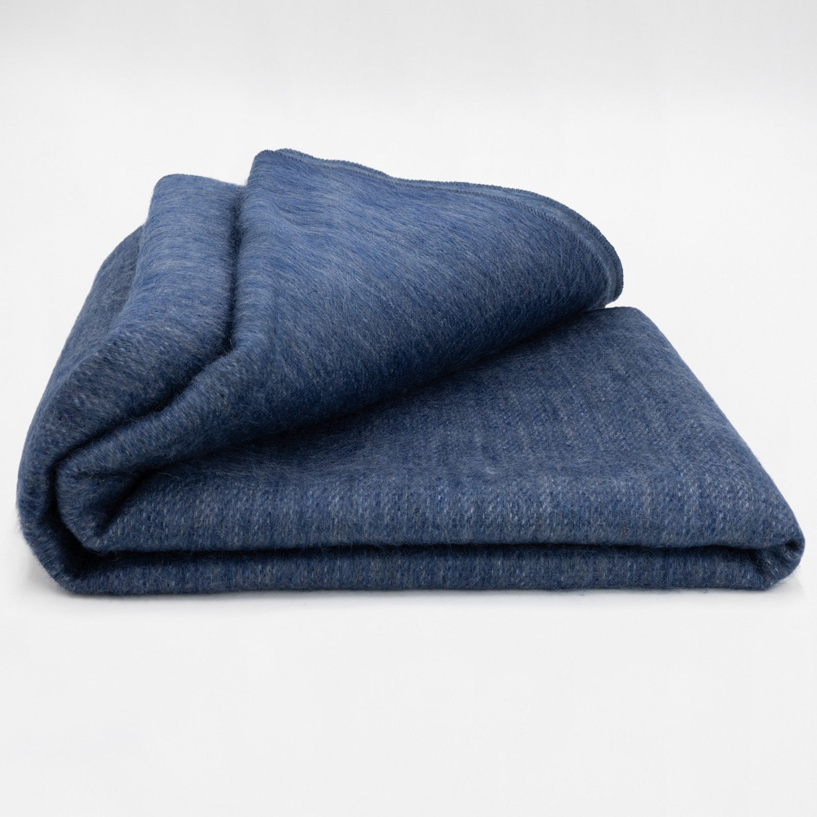 Kallari - Double Density Baby Alpaca Wool Throw Blanket / Sofa Cover - Queen 94 x 65 - Indigo Blue